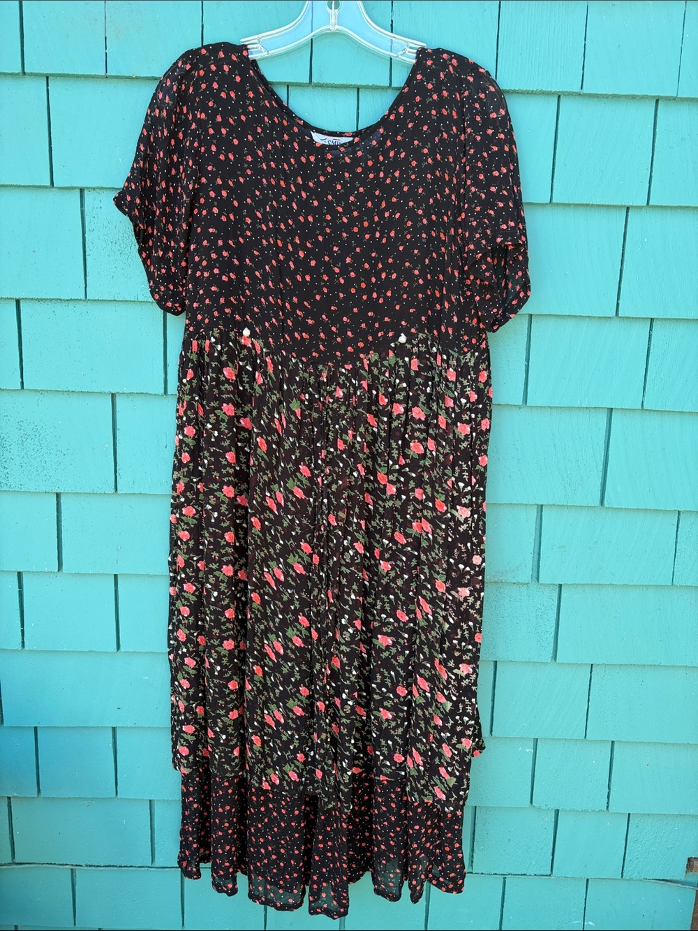 Jasmine 1990s Vintage Double-Layer Rayon Dress